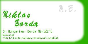 miklos borda business card